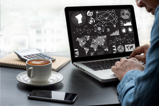 Website designer working digital tablet