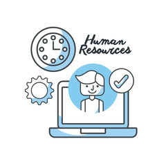 human resources flat line icons vector illustration design