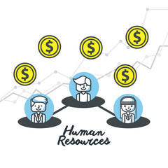 human resources flat line icons vector illustration design