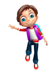 Kid boy with School bag
