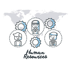 human resources flat line icons vector illustration design