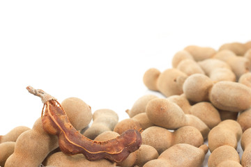 Sweet tamarind on white background.