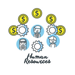 human resources flat line icons vector illustration design