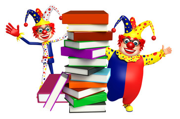 Clown with Book stack