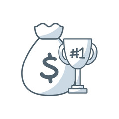 money bag with business icon vector illustration design