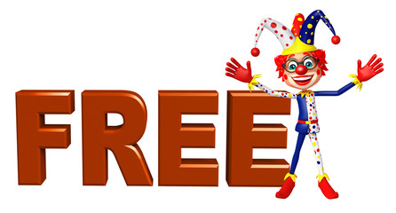 Clown with Free sign