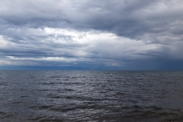 cloudy weather on the sea as background