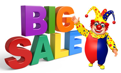 Clown with Big sale sign