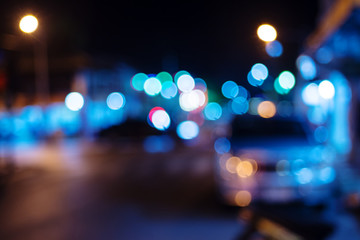 Vintage city night light bokeh