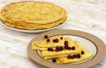 Pancakes on plate