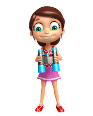 kid girl with Binoculars