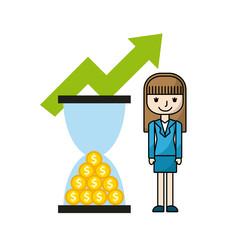 business growth flat line icons vector illustration design