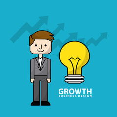 business growth flat line icons vector illustration design