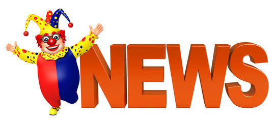 Clown with News sign