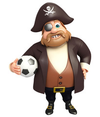 illustration of pirate with football