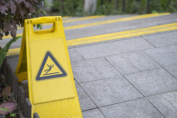 Warning sign for wet floor