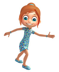 Kid girl with Running pose