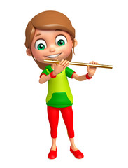 Kid girl with Flute