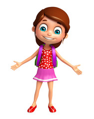 Kid girl with School bag