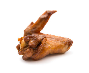 baked in soy sauce chicken wings on a white background