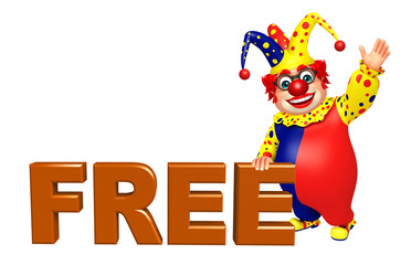Clown with Free sign