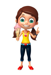 kid girl with  Ice cream