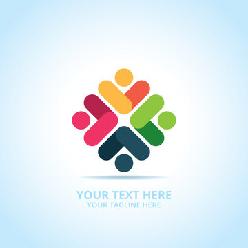 Abstract community logo, design concept, emblem, icon, flat logotype element for template.
