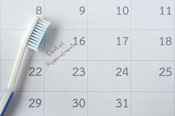 dentist appointment in calendar planner