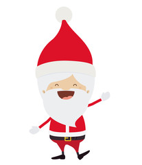 Santa cartoon icon. Merry Christmas season decoration figure theme. Isolated design. Vector illustration