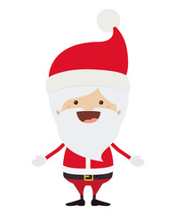 Santa cartoon icon. Merry Christmas season decoration figure theme. Isolated design. Vector illustration