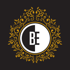 INITIAL CIRCLE HALF vintage elegant luxury