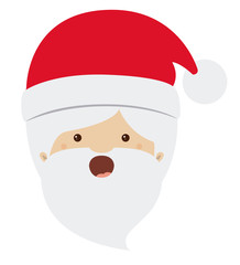 Santa cartoon icon. Merry Christmas season decoration figure theme. Isolated design. Vector illustration