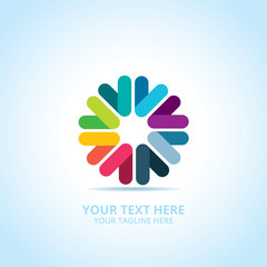 Fototapeta premium Abstract geometry logo, design concept, emblem, icon, flat logotype element for template.