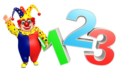 Clown with 123 sign