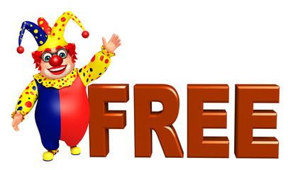 Clown with Free sign