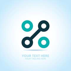 Abstract technology logo, design concept, emblem, icon, flat logotype element for template.