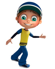 Kid boy with Running pose