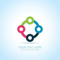 Abstract technology logo, design concept, emblem, icon, flat logotype element for template.