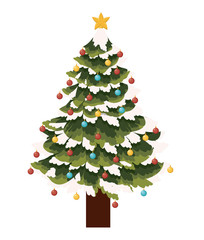 Pine tree icon. Merry Christmas season decoration figure theme. Isolated design. Vector illustration