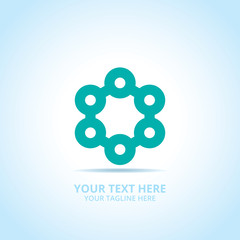 Abstract tech logo, design concept, emblem, icon, flat logotype element for template.