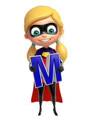 Supergirl with alphabet M