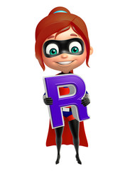 Supergirl with alphabet R