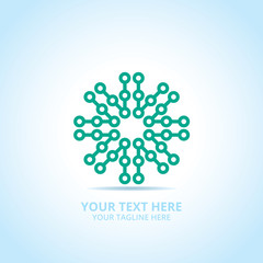 Abstract tech logo, design concept, emblem, icon, flat logotype element for template.