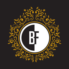 Obraz premium INITIAL CIRCLE HALF vintage elegant luxury