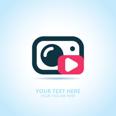 Abstract photography logo, design concept, emblem, icon, flat logotype element for template.