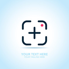 Abstract photography logo, design concept, emblem, icon, flat logotype element for template.