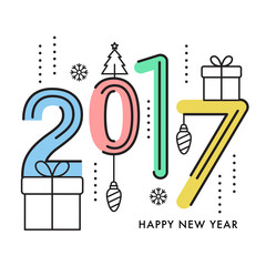 Outlined Christmas Elements : Vector Illustration