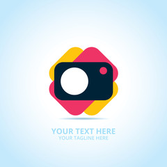 Abstract photography logo, design concept, emblem, icon, flat logotype element for template.