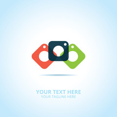 Abstract photography logo, design concept, emblem, icon, flat logotype element for template.