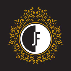 Fototapeta premium INITIAL CIRCLE HALF vintage elegant luxury